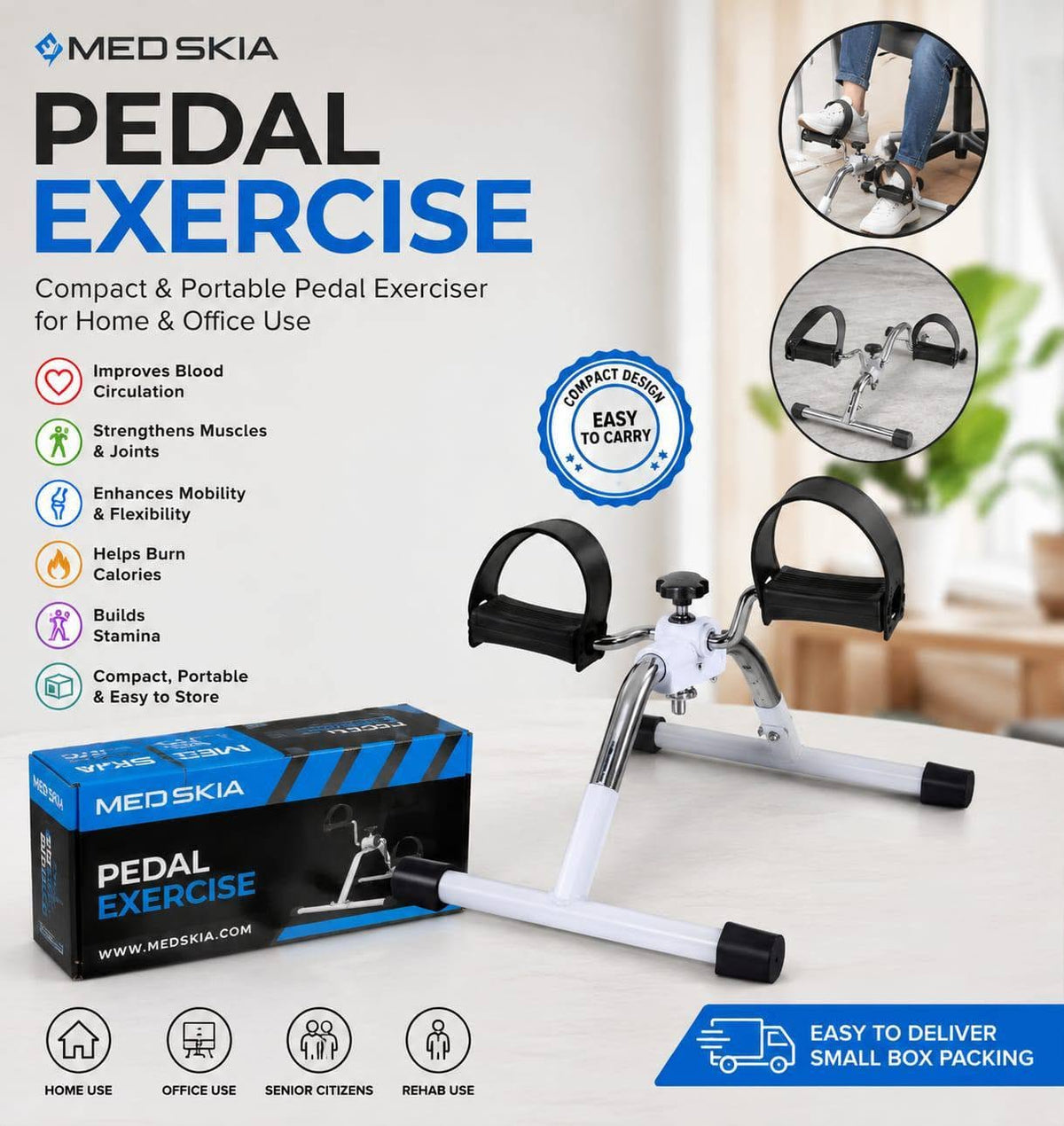 🚴 Pedal Exercise Machine –  Leg & Arm Exerciser