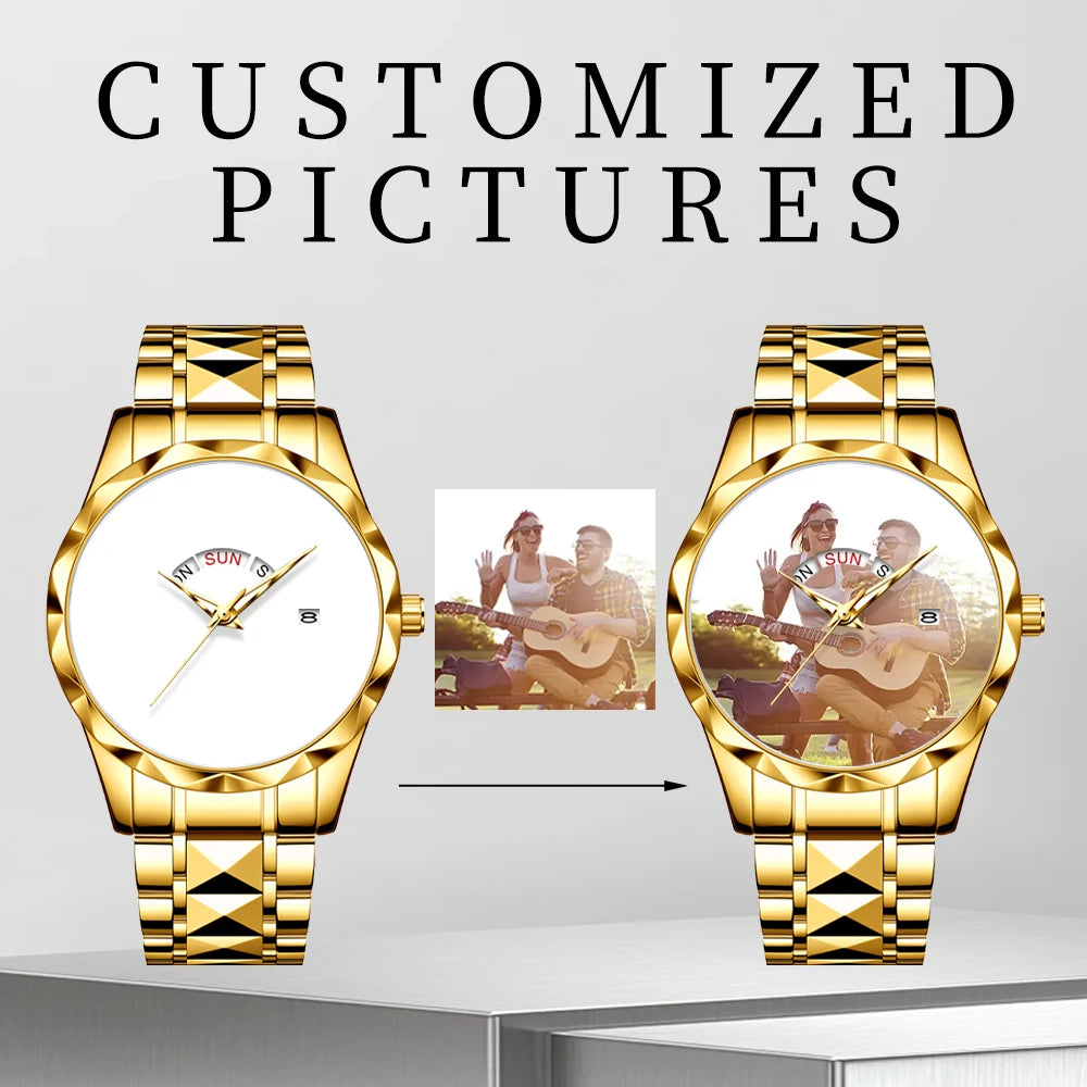 Customizable Women's Bracelet Watch with Personalized Image: Elegant, Water-Resistant Quartz Timepiece Reloj Mujer