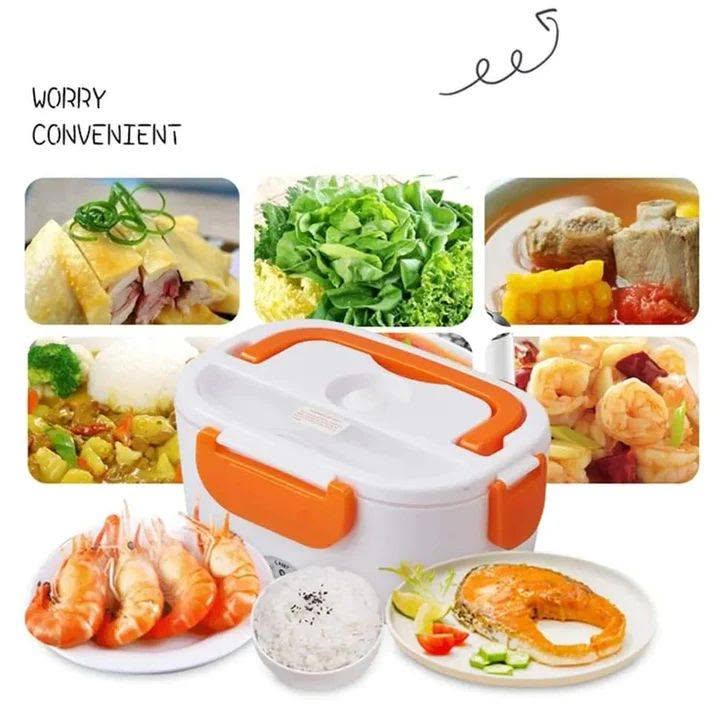 Electric Lunch Box Food Warmer 40W Portable Heated Tiffin Box for Office Leak Proof Stainless Steel Container